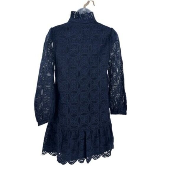 Tuckernuck NEW Navy Organza Lace Formal Palmerston Long Sleeve Mini Dress S - Picture 8 of 12